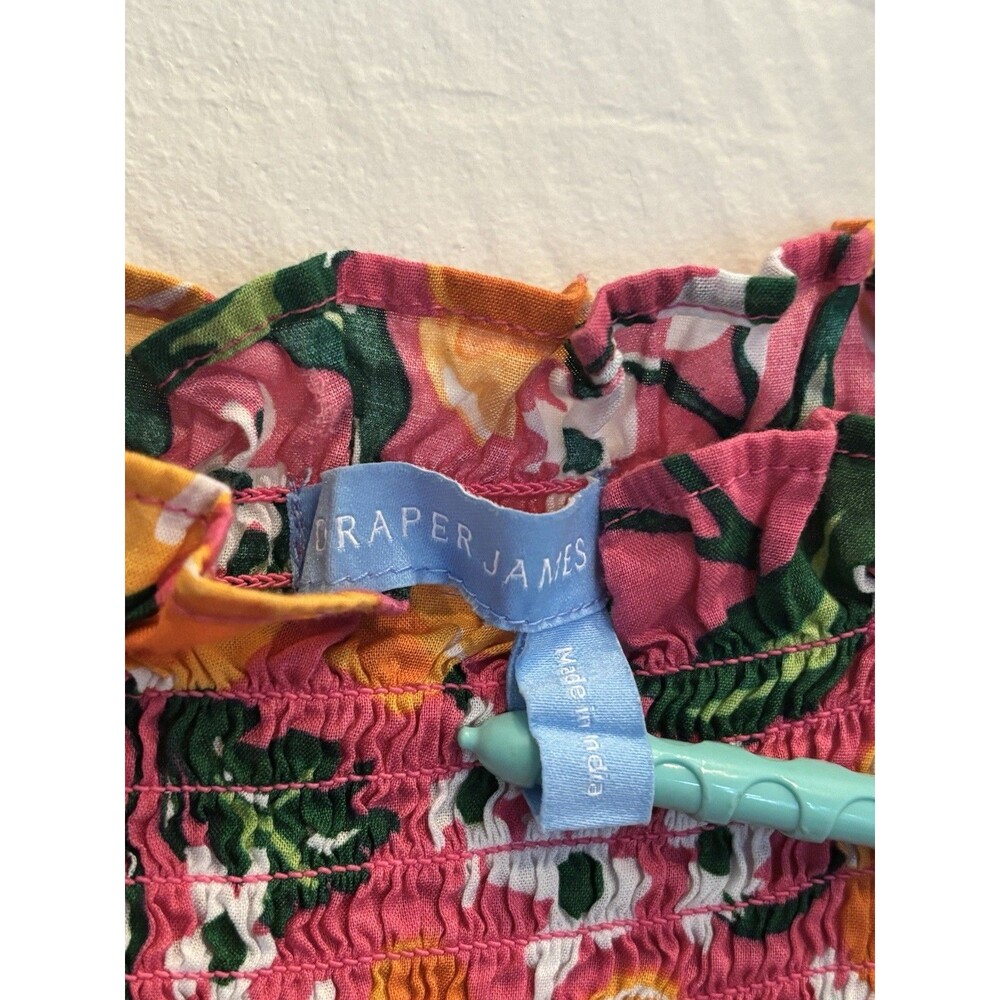 Draper James Smocked Flutter Sleeve Midi Tiered Dress Sz XL Southern Preppy - Picture 5 of 11